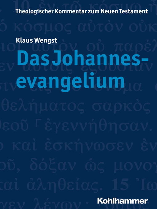 Title details for Das Johannesevangelium by Klaus Wengst - Available
